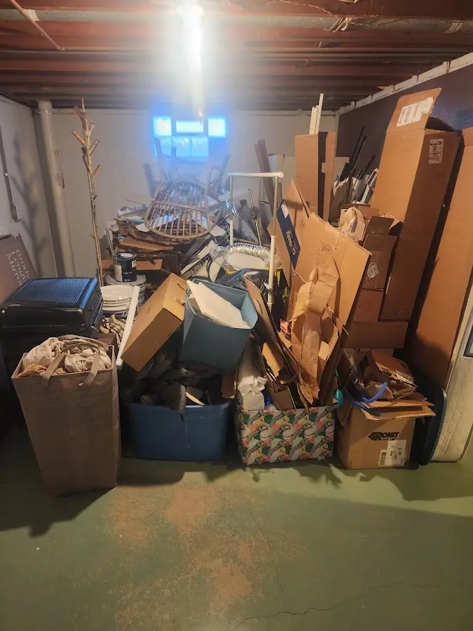 Roll-off dumpster container at job site for 4 Yard Dumpster Rental in Gretna